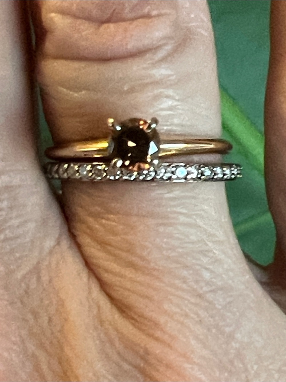 14K Yellow Gold Cinnamon Diamond Ring